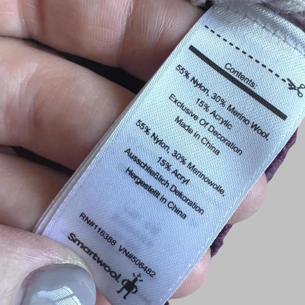 Smartwool Merino Wool Blend Colorblock Ribbed Sweater top Purple Gray Womens M - Picture 7 of 7